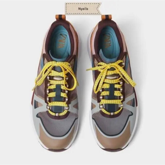 ホワイトカ ZARA 新品☆タグ付き☆ダッドスニーカー☆マルチカラー☆コントラスト☆未使用☆ZARAの通販 by Nyalls|ザラならラクマ アッパーの ★ZARA 厚底スニーカー サイズ36★