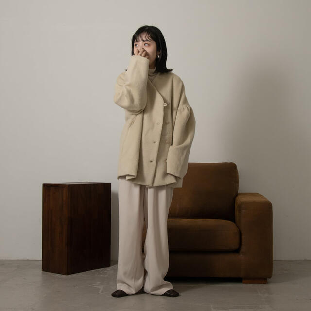 Kastane(カスタネ)のlawgy drop shoulder gather coat   レディースのジャケット/アウター(ダッフルコート)の商品写真