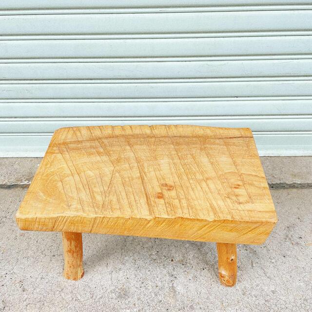 アンティーク風　天然楠木ベンチ　サイドテーブル コーヒーテーブル　子供用椅子