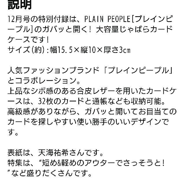 大人のおしゃれ手帖付録プレインピープルじゃばら式大容量カードケース エンタメ/ホビーの雑誌(その他)の商品写真