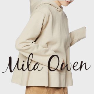 ミラオーウェン(Mila Owen)のミラオーウェン Mila Owen Aライン裏起毛パーカー ホワイト サイズ0(パーカー)