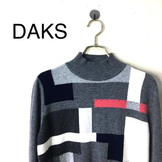 ダックス(DAKS)のB493 DAKSダックス ラインストーン付き長袖ニットトップス 毛100%(ニット/セーター)