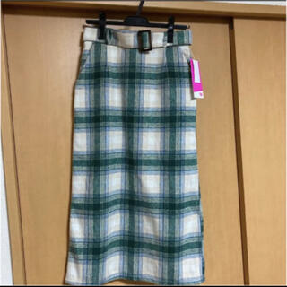 シマムラ(しまむら)の新品　2pink チェックペンシルスカート　ロングスカート(ロングスカート)