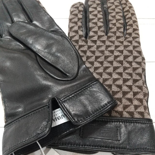 ARMANI COLLEZIONI(アルマーニ コレツィオーニ)の未使用品 ARMANI アルマーニ コレツォーニ 革 手袋  26 Mサイズ メンズのファッション小物(手袋)の商品写真