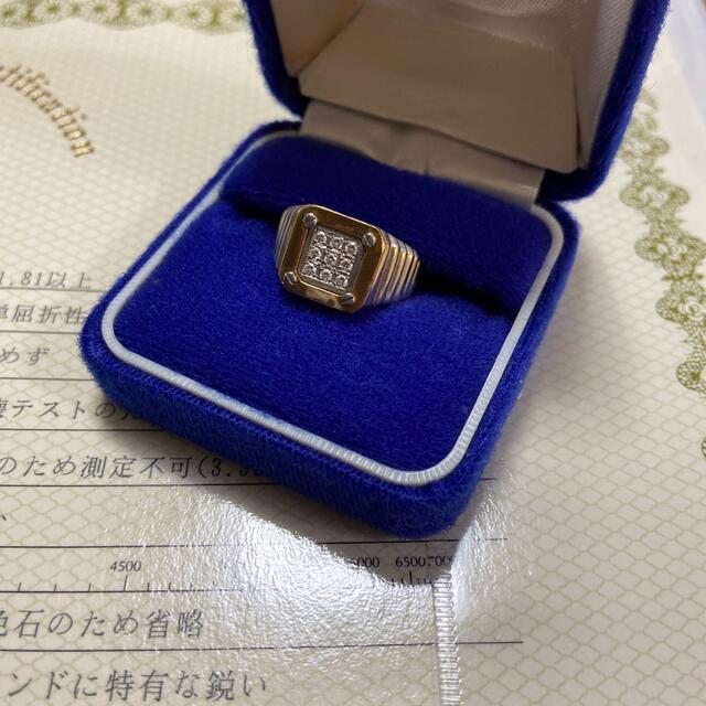 2022公式店舗 PT900✖️K18 コンビ 天然ダイヤモンド 指輪 約20号 鑑別