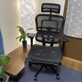 ハーマンミラー(Herman Miller)のエルゴヒューマン プロ オットマン ☆ ブラックエディション フル装備！美品☆(オフィスチェア)