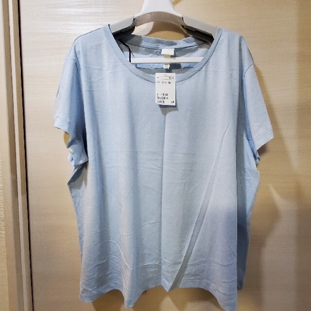 H&M(エイチアンドエム)の【H＆M】ベーシックTシャツ XL 3枚セット ブラック ピンク ブルー レディースのトップス(Tシャツ(半袖/袖なし))の商品写真