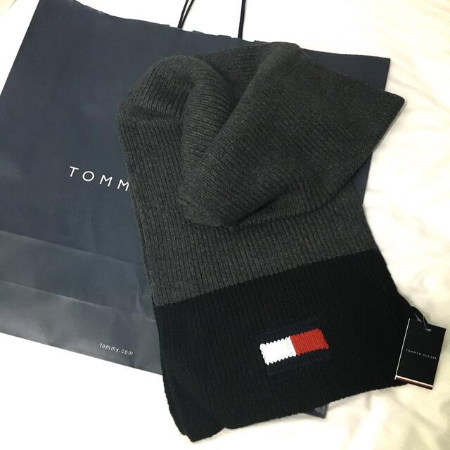 TOMMY HILFIGER(トミーヒルフィガー)の【50％引！】トミーヒルフィガーフラッグシップデザインマフラー★紺灰★新品ラス１ メンズのファッション小物(マフラー)の商品写真