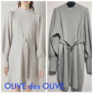 オリーブデオリーブ(OLIVEdesOLIVE)のOLIVE des OLIVE 【新品】 女子力ニットワンピース(ひざ丈ワンピース)