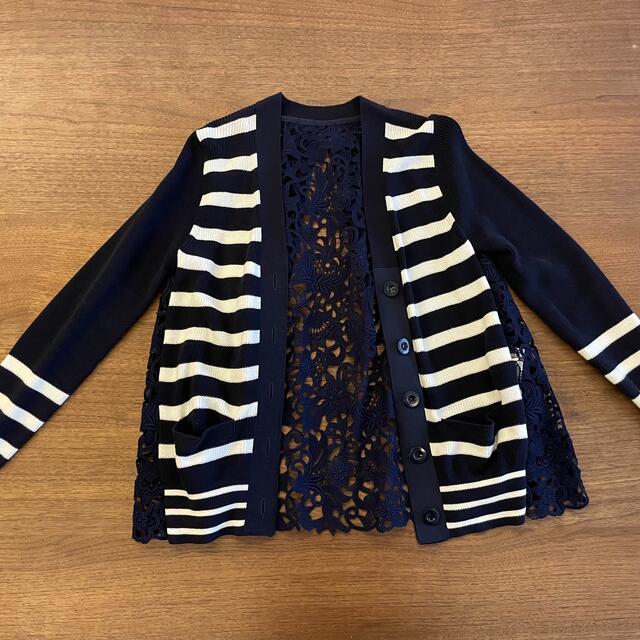 Sacai サカイ Border Cardigan ボーダー カーディガン ネイビー/ホワイト 15-00930M