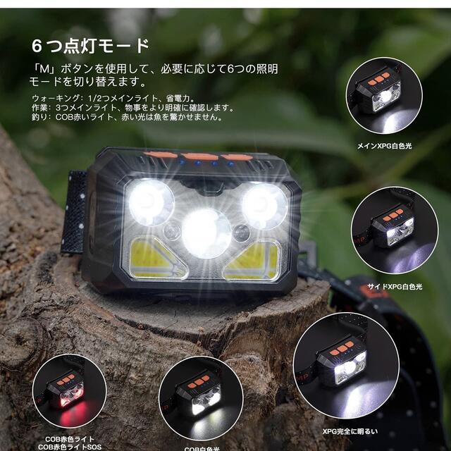 ヘッドライト 充電式 LED 2個セット最大1500ルーメン明るい 5つランプ インテリア/住まい/日用品のライト/照明/LED(その他)の商品写真