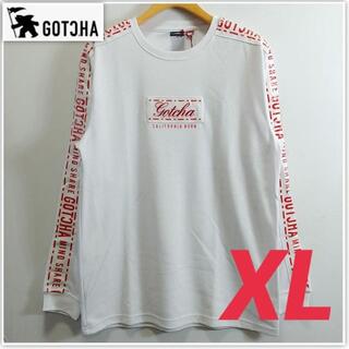 ガッチャ(GOTCHA)の長袖　ロンT　ガッチャ　白　XL　ビッグサイズ　メンズ　ブランドロゴ　ロゴT(Tシャツ/カットソー(七分/長袖))