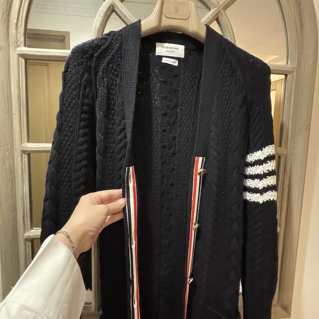 THOM BROWNE＊ロングニットカーディガン　4bar＊アパルトモントップス