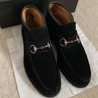 グッチ(Gucci)のGUCCI スエード　黒　ハイカット　ホースビットローファー　グッチ(ドレス/ビジネス)