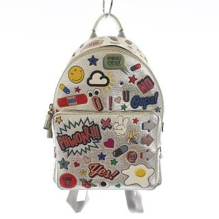 アニヤハインドマーチ(ANYA HINDMARCH)のアニヤハインドマーチ リュックサック デイバッグ レザー シルバー マルチカラー(リュック/バックパック)