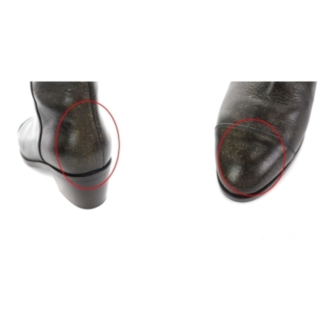 CHANEL(シャネル)のシャネル ココマーク ステッチ ショートブーツ レザー 37C ゴールド 黒 レディースの靴/シューズ(ブーツ)の商品写真