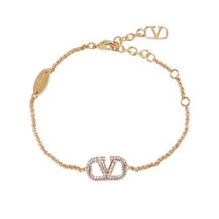 バレンティノ(VALENTINO)のVALENTINO GARAVANI ゴールド VLogo ブレスレット(ブレスレット/バングル)