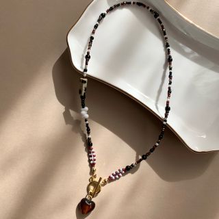 ビューティアンドユースユナイテッドアローズ(BEAUTY&YOUTH UNITED ARROWS)のoriginal beads necklace110 天然石 ハート チョーカー(ネックレス)