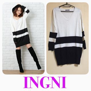 イング(INGNI)のINGNI♡Ｖネックニットワンピース(ミニワンピース)