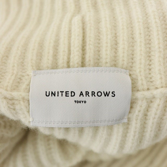 UNITED ARROWS(ユナイテッドアローズ)のユナイテッドアローズ ハイネックニットワンピース ロング 長袖 38 白  レディースのワンピース(ロングワンピース/マキシワンピース)の商品写真