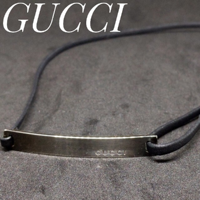 Gucci(グッチ)のGUCCI　gucci　ロゴプレート　925　チョーカー　レディース　袋付き レディースのアクセサリー(ネックレス)の商品写真