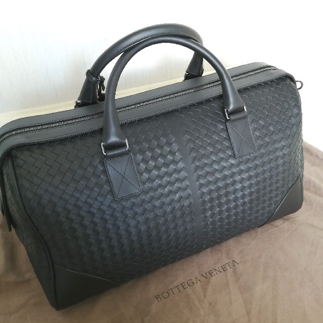 【新品】BOTTEGA VENETA　イントレチャート　ボストンバッグ　黒