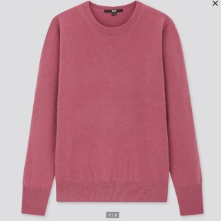 ユニクロ(UNIQLO)のUNIQLO カシミヤ　クルーネックセーター　ピンク(ニット/セーター)