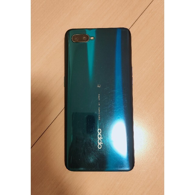 OPPO(オッポ)のoppo reno a ブルー 画面割れあり スマホ/家電/カメラのスマートフォン/携帯電話(スマートフォン本体)の商品写真