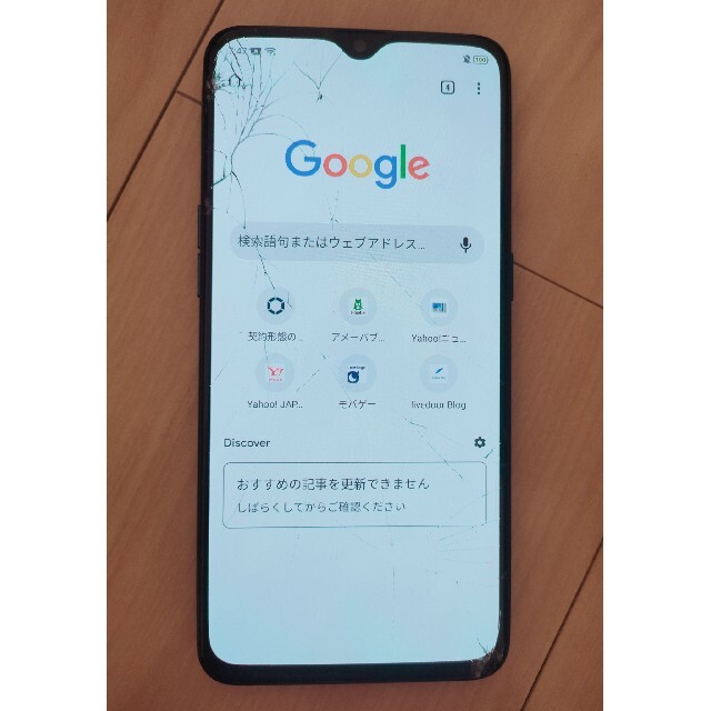 OPPO(オッポ)のoppo reno a ブルー 画面割れあり スマホ/家電/カメラのスマートフォン/携帯電話(スマートフォン本体)の商品写真