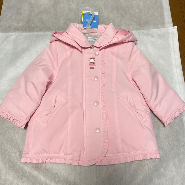 familiar(ファミリア)の♡新品♡　レア　ファミリア　コート　80 ピンク　3way ベスト キッズ/ベビー/マタニティのベビー服(~85cm)(ジャケット/コート)の商品写真