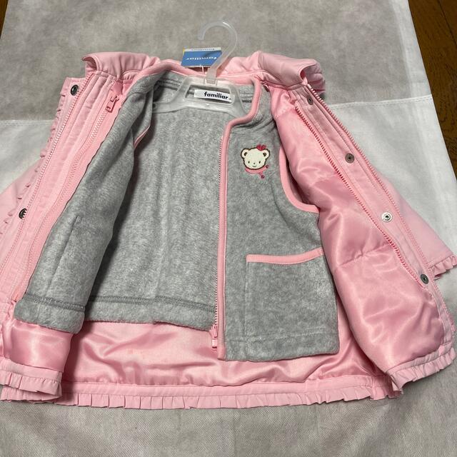 familiar(ファミリア)の♡新品♡　レア　ファミリア　コート　80 ピンク　3way ベスト キッズ/ベビー/マタニティのベビー服(~85cm)(ジャケット/コート)の商品写真