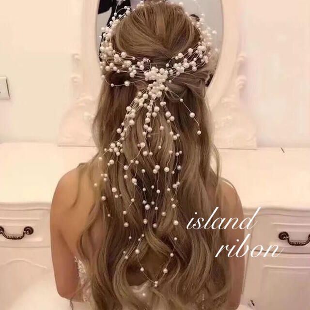 新品 パール ティアラ 花冠 ヘッドドレス ヘアアクセサリー ウェディング 結婚 ハンドメイドのウェディング(ヘッドドレス/ドレス)の商品写真