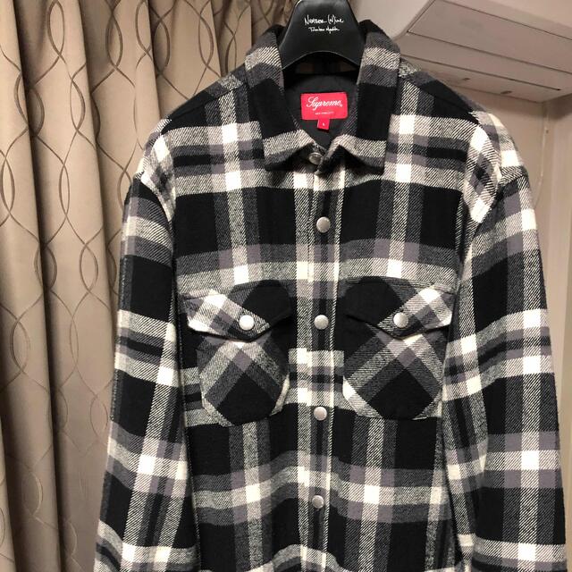 supreme quilted arc Logo Flannel Shirt