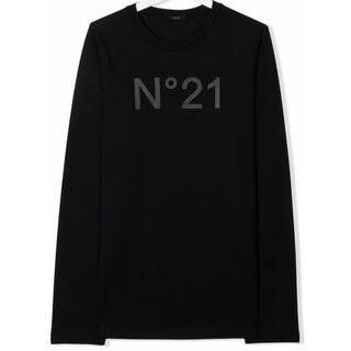 ヌメロヴェントゥーノ(N°21)の【新作】ヌメロヴェントゥーノ　ロゴロングTシャツ　ブラック　14(Tシャツ(長袖/七分))