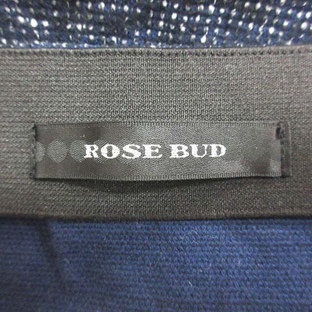 ROSE BUD(ローズバッド)のローズバッド ROSE BUD タイトスカート ニット ミニ 総柄 F 紺 ネイ レディースのスカート(ミニスカート)の商品写真