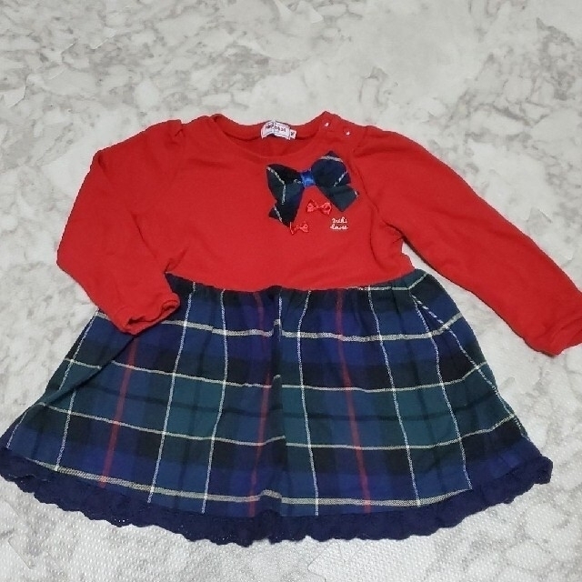 mikihouse(ミキハウス)の【新品未使用】MIKIHOUSE ミキハウス ワンピース 90cm キッズ/ベビー/マタニティのキッズ服女の子用(90cm~)(ワンピース)の商品写真