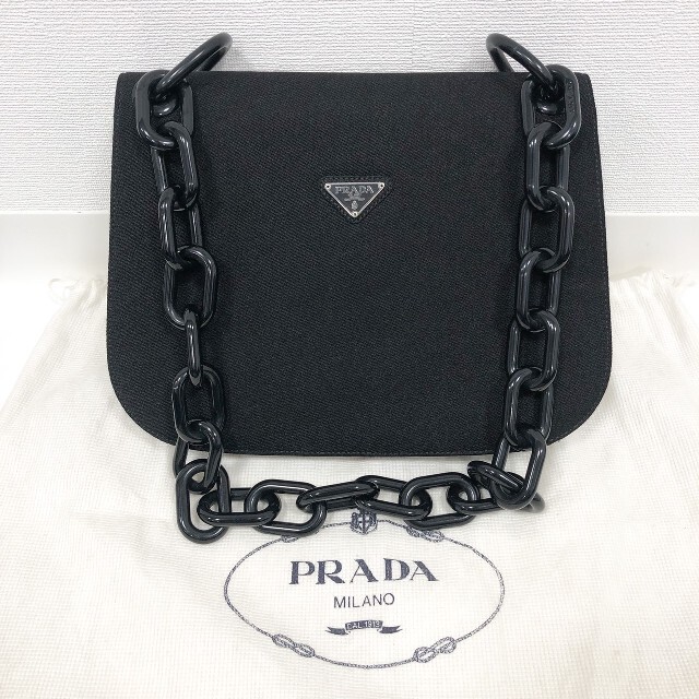 【美品激安】PRADA プラダ チェーンバッグ ショルダーバッグ ロゴプレート