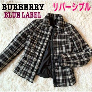 バーバリーブルーレーベル(BURBERRY BLUE LABEL)のまくら様専用バーバリー✨リバーシブルジャケット ノバチェック ブラックピンク(ブルゾン)