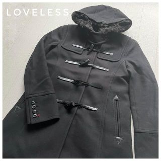 ラブレス(LOVELESS)のLOVELESS ラブレス　ダッフルコート　冬物　ファーフード　ネイビー　古着(ダッフルコート)