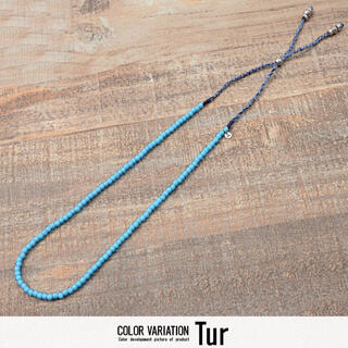 ワカミ(wakami)の【新品】wakami ネックレス Beads cord-blue ターコイズ(ネックレス)