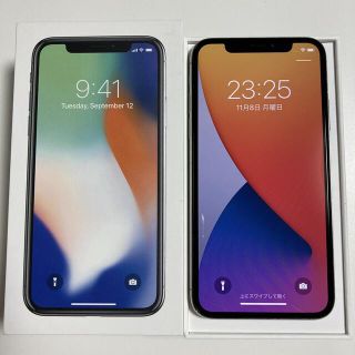 アップル(Apple)のiPhone X Silver 64 GB SIMフリー(スマートフォン本体)