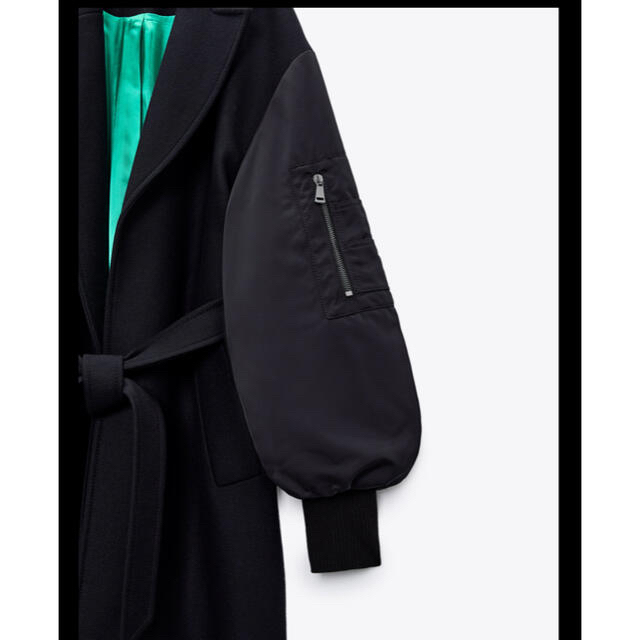 ZARA(ザラ)のマッチングボンバーコート レディースのジャケット/アウター(ロングコート)の商品写真