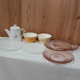 cocomomill/ミルクガラス皿/アンカーホッキング/クラウン陶器(食器)