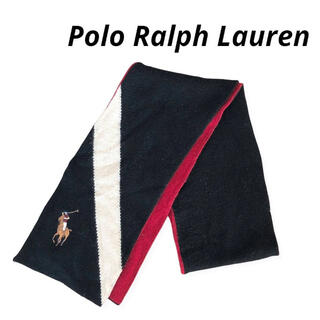 ポロラルフローレン(POLO RALPH LAUREN)のポロラルフローレン マフラー ニット 刺繍ワンポイントロゴ ラムズウール100%(マフラー)