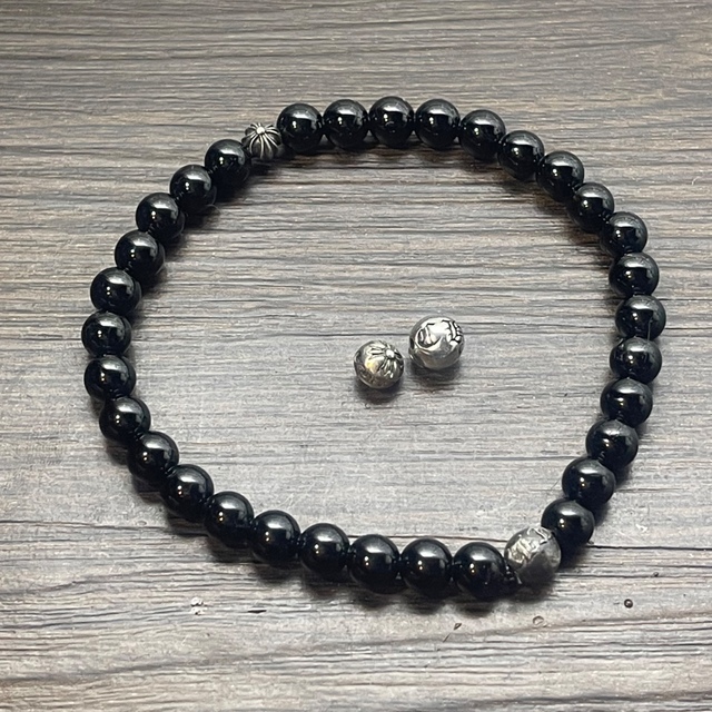 Chrome Hearts(クロムハーツ)の■ クロムハーツ 純正ビーズ コーラル+ターコイズ ■ 正規 クロスボール追加 メンズのアクセサリー(ブレスレット)の商品写真