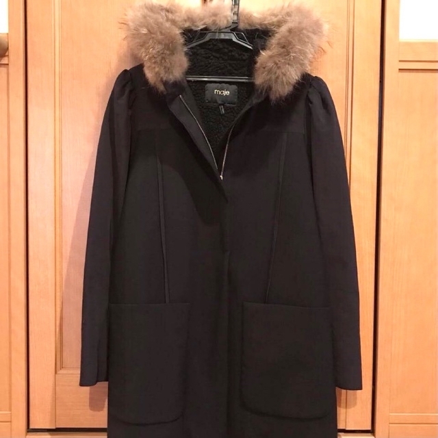 maje coat raccoon fur France size40 L