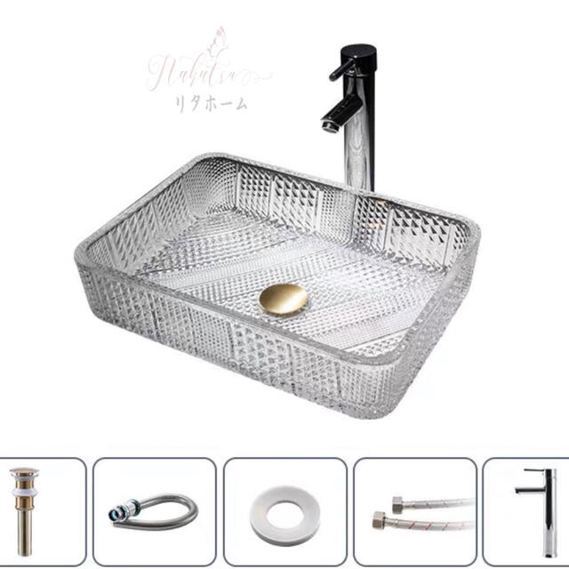 高級洗面ボウル 強化ガラス 手洗い鉢 手洗い器 洗面器 洗面台 洗面器 - 1