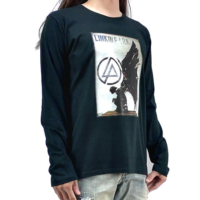 新品 LINKIN PARK リンキンパーク ウイングマン バンド ロゴ ロンTXXL5XL半袖Tシャツの白黒