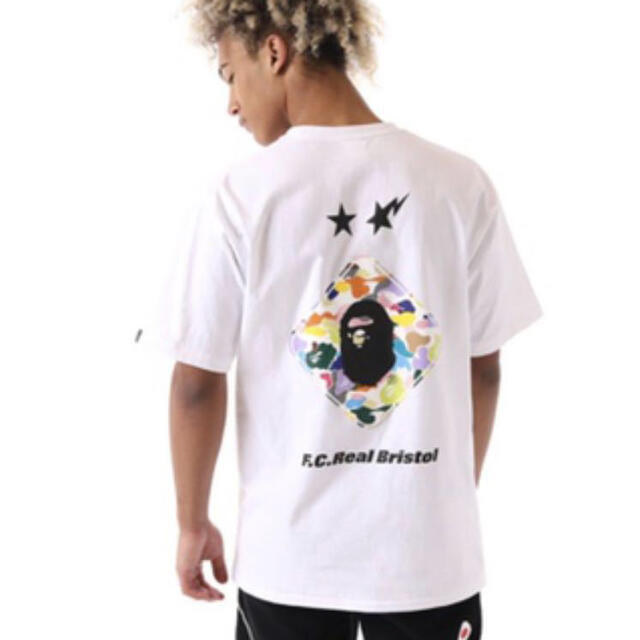 Tシャツ/カットソー(半袖/袖なし)Lサイズ BAPE x F.C.R.B. BACK EMBLEM TEE