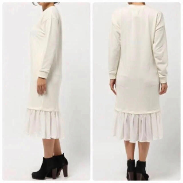 WEGO レイヤードスウェットワンピース 白